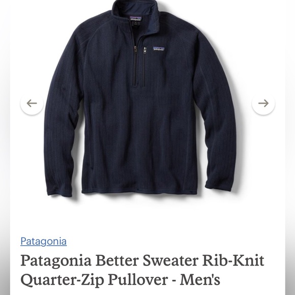Patagonia Better Sweater Navy Rib-Knit Quarter-Zip Pullover XL - Men's - Picture 2 of 16